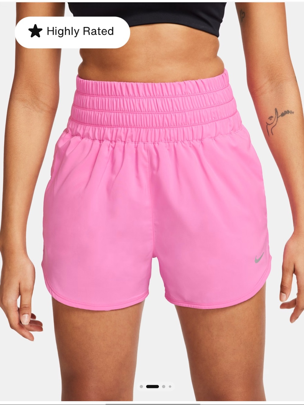 NWT Nike One Dri-FIT Ultra High-Waisted 3” Brief-Lined Shorts Pink Size Small